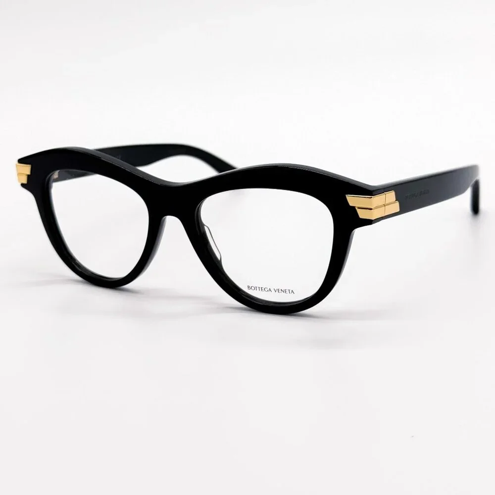 NEW BOTTEGA VENETA EYEGLASSES BV1105O 001 CAT EYE BLACK WOMEN EYEWEAR